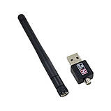 USB WI-FI 802 Адаптер WF 2/LV-UW 10-2DB працює з Т2 приставками | Бездротовий мережевий адаптер з антеною, фото 9