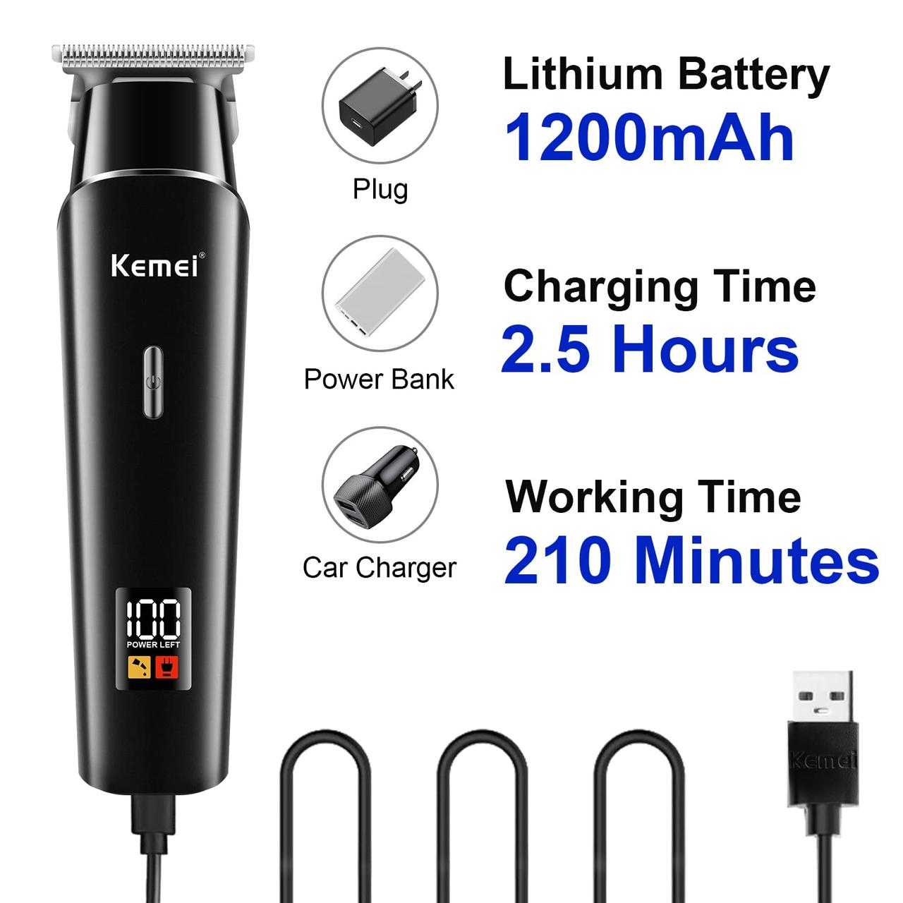 Акумуляторна машинка для стриження волосся Kemei KM-1113, фото 1