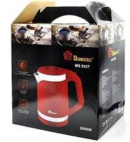 Електрочайник Domotec з металевою колбою MS 5027 220V 1500W червоний, Електричний чайник, фото 6