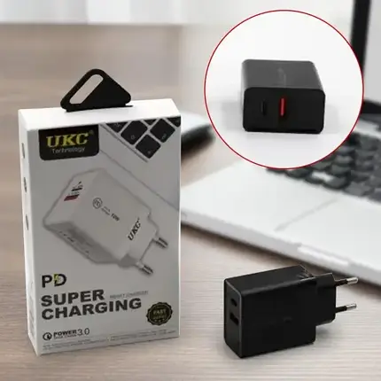 Адаптер Fast Charge 220v 18w PD 889 USB+type C, Зарядний пристрій зі швидкою зарядкою, фото 1