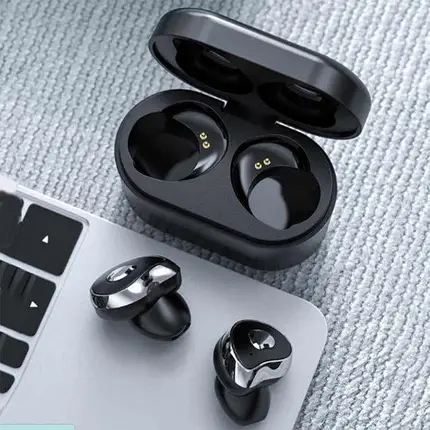 Навушники MDR HBQ SE6 TWS BT + Кейс Чорні, Бездротова Bluetooth Гарнітура для Телефону, фото 1
