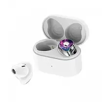 Навушники MDR HBQ SE6 TWS BT + Кейс Білі/Фіолетові, Бездротова Bluetooth Гарнітура для Телефону, фото 4