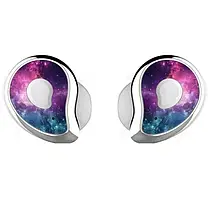 Навушники MDR HBQ SE6 TWS BT + Кейс Білі/Фіолетові, Бездротова Bluetooth Гарнітура для Телефону, фото 6