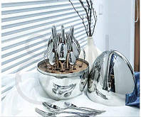 Комплект столовых приборов из высококачественной стали (6 ножей, 6 вилок, 6 ложек, 6 чайных ложек)