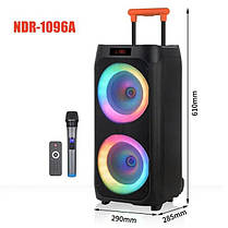 Портативна акустика NDR 1096A 8", Потужна бездротова колонка Bluetooth, фото 3
