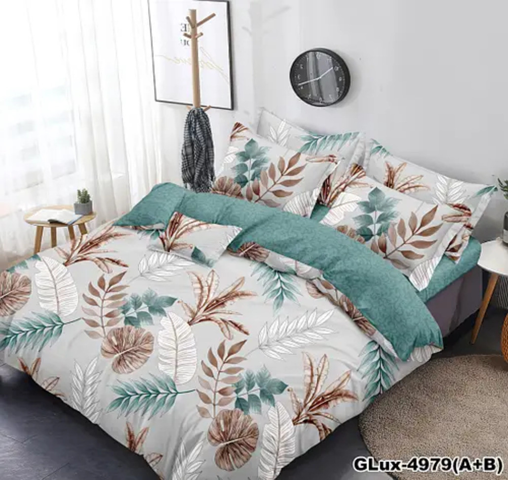 Сімейний комплект постільної білизни Ранфорс на блискавці (21919) Постільне з двома підодіяльниками, фото 1