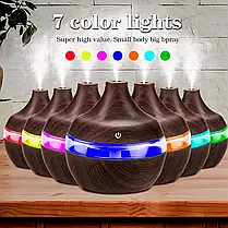 Зволожувач повітря Humidifier J003 з 7 led, Аромадифузор для дому кольору темного дерева, фото 4