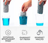 Змінна насадка MOP для швабри лентяйки з мікрофібри, Змінна запаска для швабри лентяйки сіра, фото 5