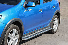 Бокові пороги KB001 нерж 60 мм для Dacia Sandero 2013-2020 рр