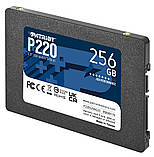Накопичувач SSD 256GB Patriot P220 2.5" SATAIII TLC (P220S256G25) 2.5" DS, фото 4