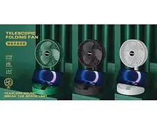 Міні вентилятор Telescopic Folding Fan з USB (білий, зелений, чорний), Портативний настільний вентилятор, фото 4