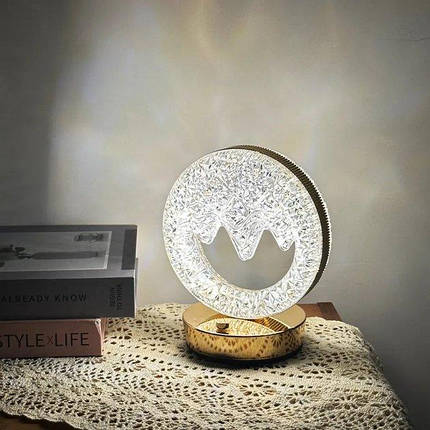 Настільна лампа з кристалами і діамантами Creatice Table Lamp 18, Кругла лампа сенсорним перемикачем, фото 1