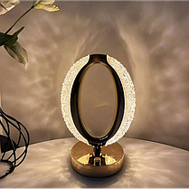 Настільна лампа з кристалами і діамантами Creatice Table Lamp 16, Кругла лампа сенсорним перемикачем, фото 3