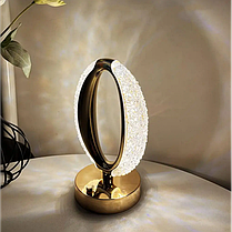 Настільна лампа з кристалами і діамантами Creatice Table Lamp 16, Кругла лампа сенсорним перемикачем, фото 4