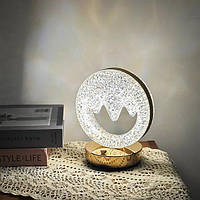 Настольная лампа с кристаллами и бриллиантами Creatice Table Lamp 18 | Круглая лампа сенсорным переключателем