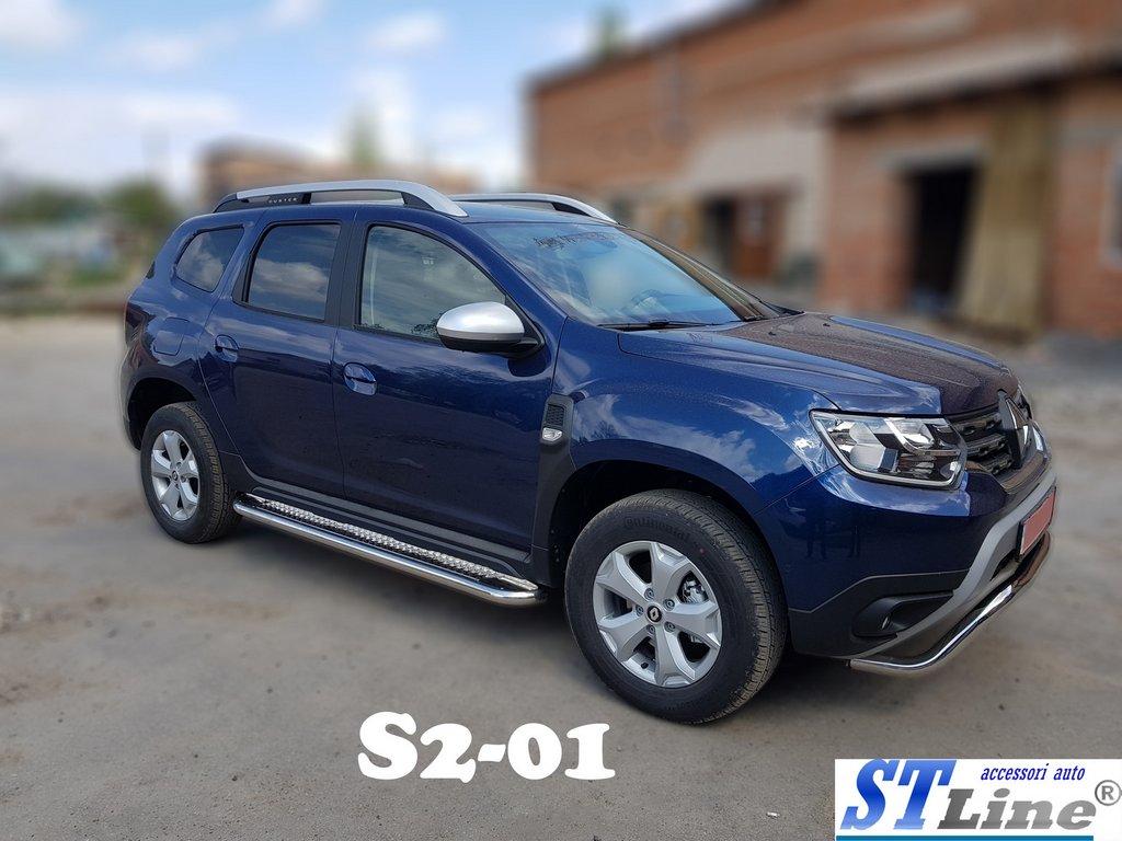 Бокові пороги Premium 2 шт.  нерж. Ø60 для Dacia Duster 2018-2024 рр