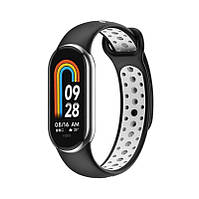 Ремешок BeCover Vents Style для Xiaomi Mi Smart Band 8 Black-White (709417)-DShop