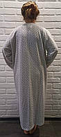 Сорочка жіноча для дому та сну, бавовняна та тепла, довгий рукав, великий розмір 68-70.