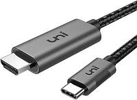 Кабель uni USB C HDMI для домашнего офиса, длина 6 футов (4K при 60 Гц), кабель USB типа C HDMI