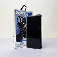Power Bank Fast Charge з кабелем USB+Micro+Type-C+Lightning (10000mAh) Білий