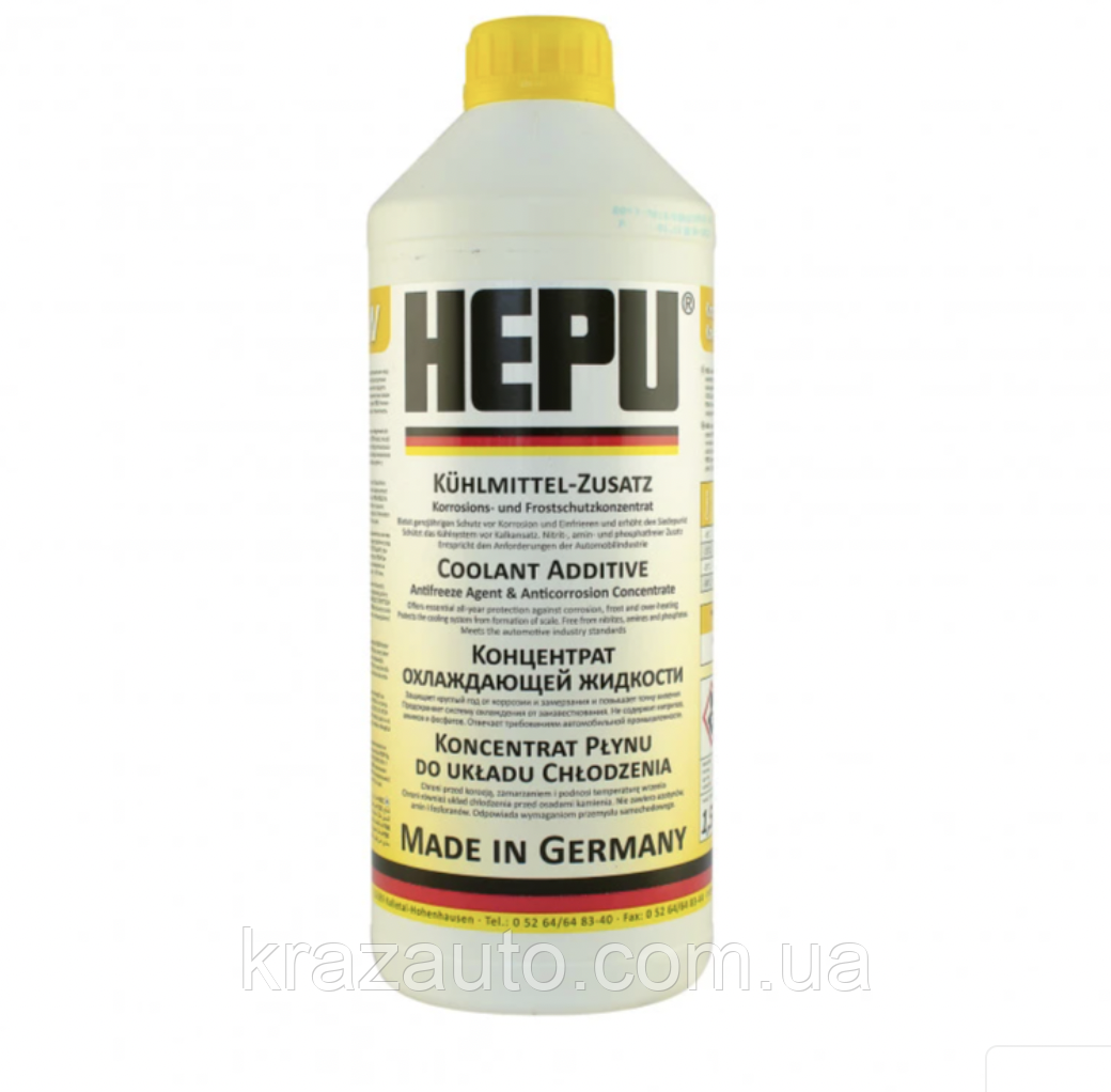 Антифриз HEPU G11 YELLOW жовтий концентрат (Каністра 1,5л) P999-YLW, фото 1