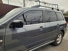 Нижня окантовка вікон 6 шт  нерж для Mitsubishi Outlander 2001-2006 рр