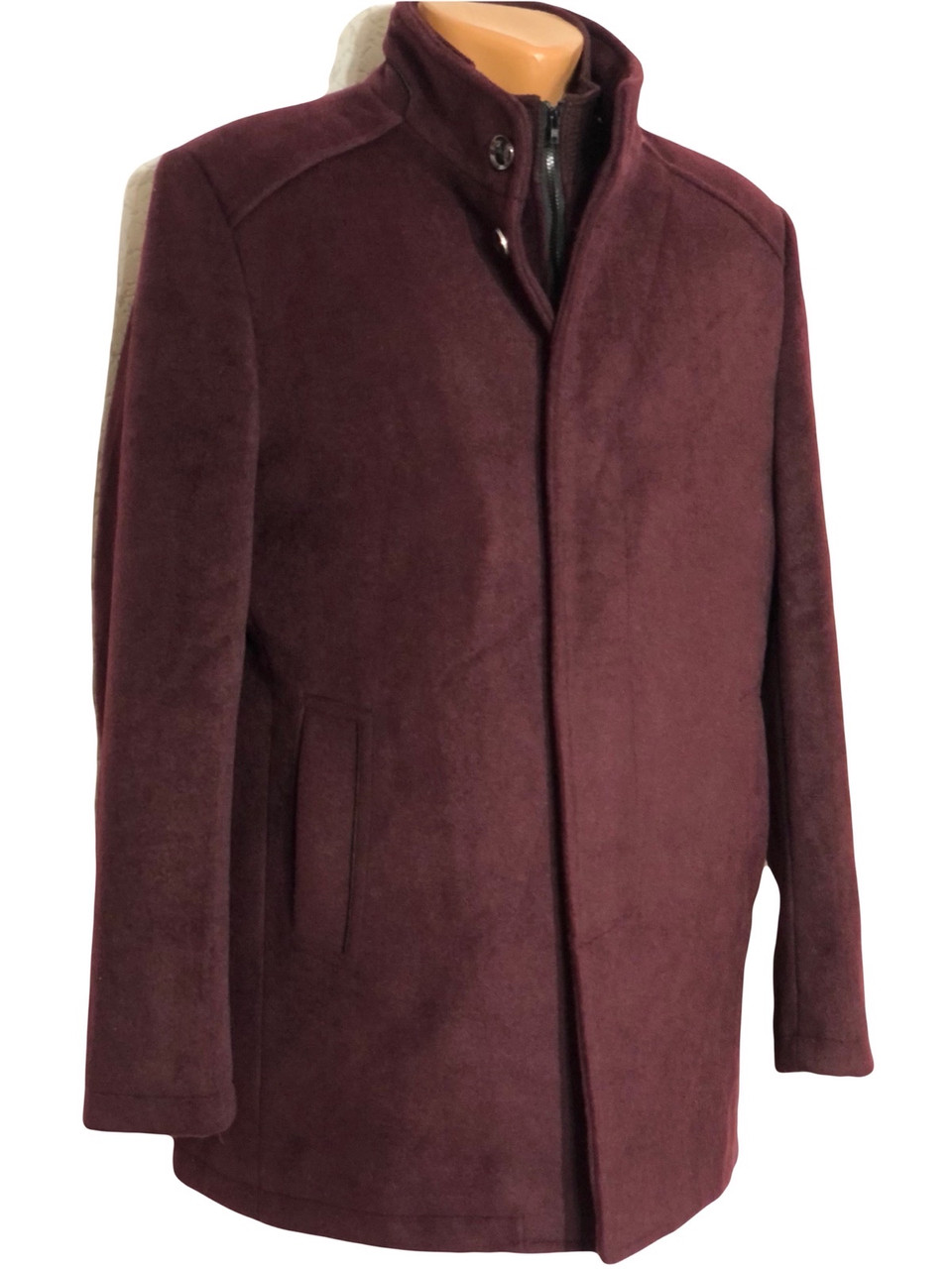 Чоловіче стильне вовняне пальто з жилетом 52