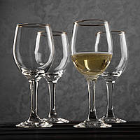 Красивые стеклянные бокалы для вина "Совиньон" 350 мл, высота 20,7 см.