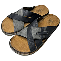 Шльопанці чоловічі Inblu, шкіряні чоловічі сандалії, літні сланці з натуральною анатомічною устілкою 41