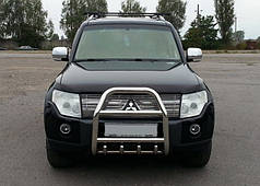 Кенгурятник QT007 нерж. для Mitsubishi Pajero Wagon III