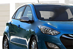 Накладки на дзеркала без поворотника 2 шт.  нерж. OmsaLine - Італійська нержавійка для Hyundai I-30 2012-2017 рр