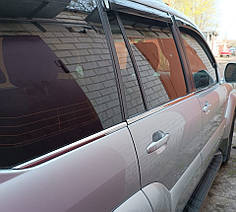 Зовнішня окантовка вікон 6 шт  нерж Carmos - Турецька сталь для Toyota Land Cruiser Prado 120