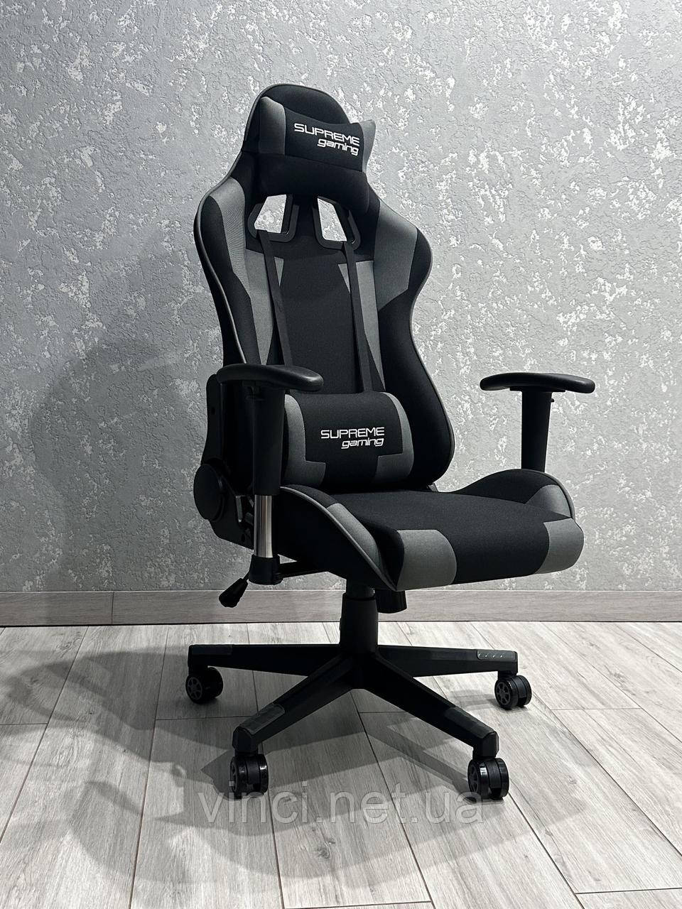 Комп'ютерне крісло із тканини PlayMaker Supreme Gaming 94559 Чорно-сірий