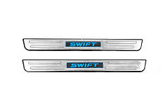 Накладки на пороги Libao LED 2 шт  нерж для Suzuki Swift