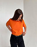 Помаранчева🧡 оверсайз футболка Fruit of the loom VALUEWEIGHT 100% бавовна унісекс oversize оранжева S, фото 3