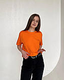 Помаранчева🧡 оверсайз футболка Fruit of the loom VALUEWEIGHT 100% бавовна унісекс oversize оранжева S, фото 5