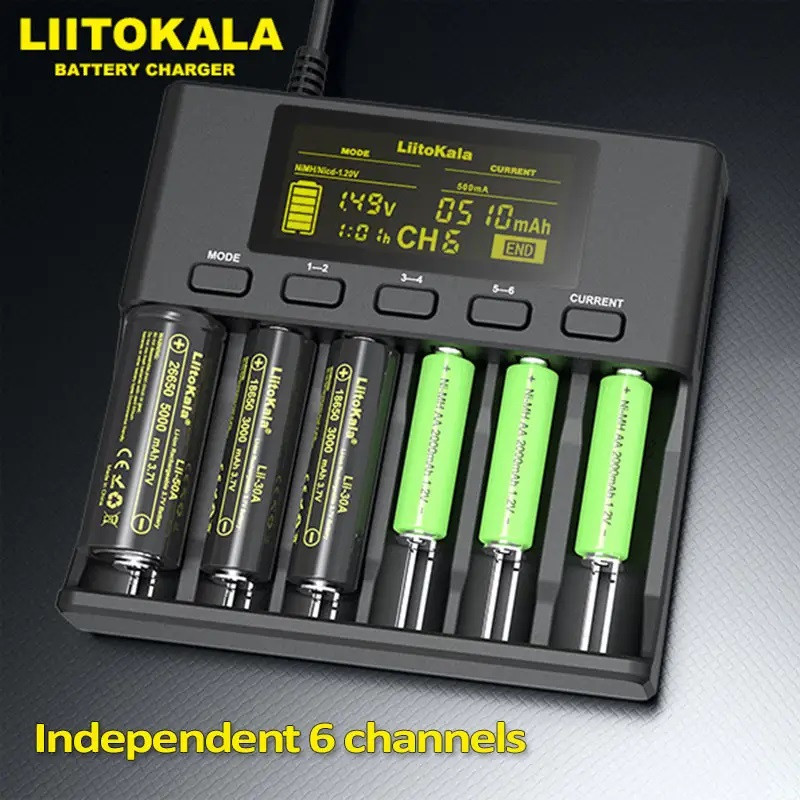 Зарядное устройство LiitoKala Lii-S6 Li-Ion/LiFePO4/NiMH - фото 4 - id-p2065221338