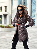 Зимняя теплая женская Куртка Ткань : плащевка лаке силикон 250 Размер 42-44, 46-48, 50-52