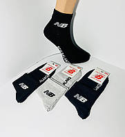 Шкарпетки чоловічі 12 пар демісезонні середні бавовна New Balance Туреччина розмір 41-45 темний мікс
