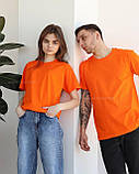 Помаранчева🧡 оверсайз футболка Fruit of the loom VALUEWEIGHT 100% бавовна унісекс oversize оранжева, фото 4