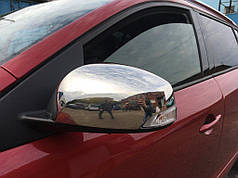 Накладки на дзеркала 2 шт  нерж. OmsaLine - Італійська нержавійка для Renault Fluence 2009-2024 рр