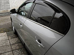 Нижня окантовка стекол 4 шт  нерж OmsaLine - Італійська нержавійка для Renault Fluence 2009-2024 рр