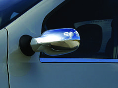 Накладки на дзеркала повні 2 шт OmsaLine - Італійська нержавейка для Renault Logan I 2005-2008 рр