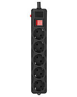 Сетевой фильтр, 3 м кабель, 5 розеток, черный Gembird SPG5-G-10B-PRO - Lux-Comfort