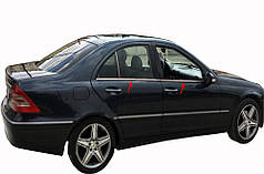 Окантовка стекол нерж. 4 шт  Sedan  Carmos - Турецька сталь для Mercedes C-class W203 2000-2007рр