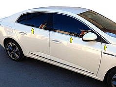 Нижня окантовка вікон Sedan  6 шт  нерж OmsaLine - Італійська нержавійка для Renault Megane IV 2016-2024 рр
