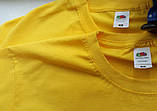 Сонячно жовта 💛Базова яскрава oversize однотонна бавовняна футболка — Fruit of the loom Valueweight, фото 8