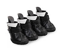 Демисезонные ботинки для собак малых пород с флисовой подкладкой 4,0*3,5 см Ruispet № 2 черные (4 шт./упак)
