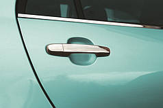 Накладки на ручки 4 шт  нерж З кнопкою  Carmos - турецька сталь для Toyota Auris 2007-2012 рр