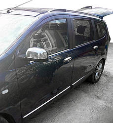 Накладки на дзеркала 2 шт.  нерж. Carmos - Турецька сталь для Dacia Lodgy 2013-2024 рр